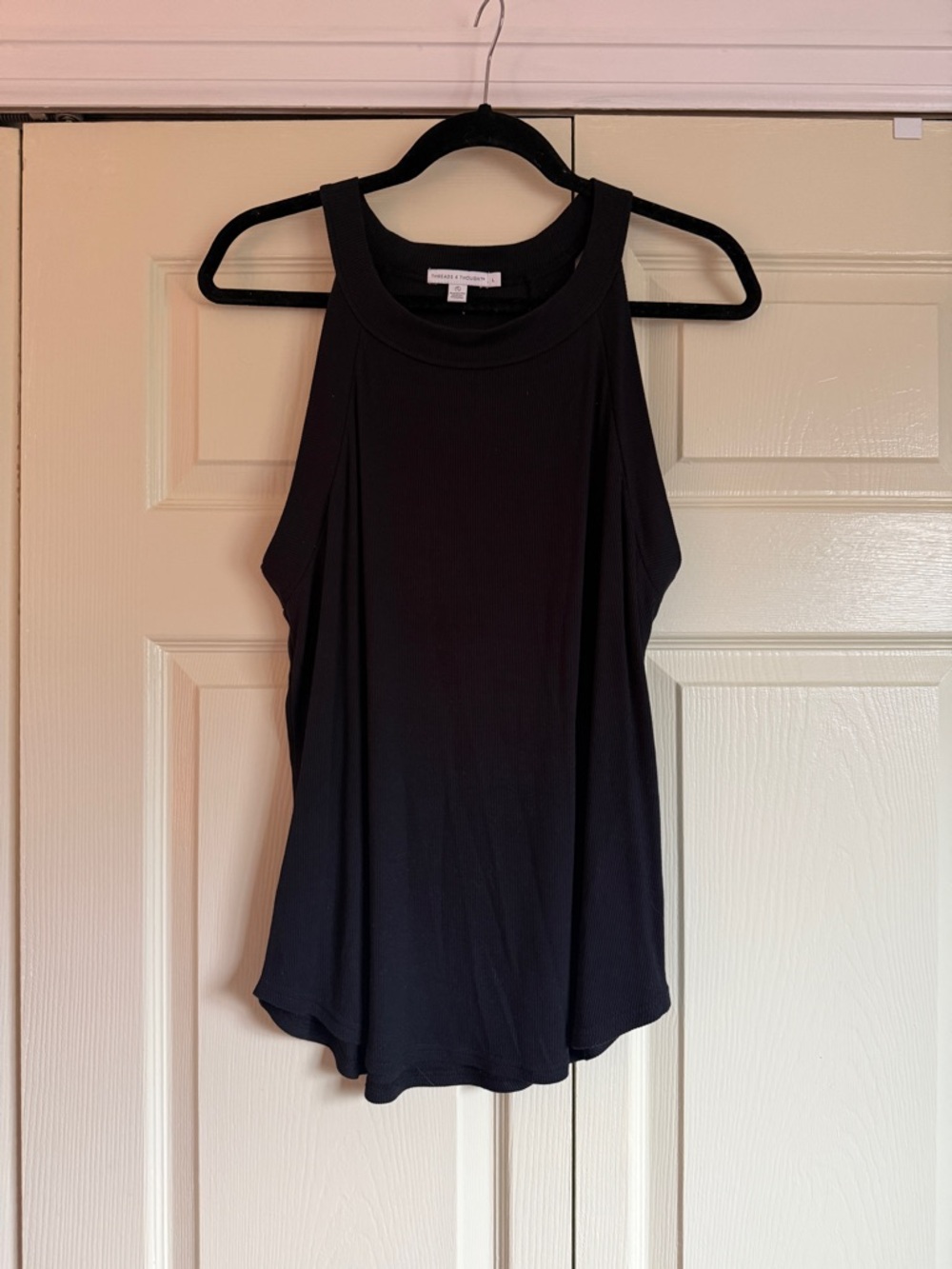 Threads 4 Thought Black High-Neck Sleeveless Tank